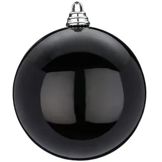 Inge Glas Weihnachtskugeln XXL Kunststoff Kugel Sterne 15cm 20cm & 30cm groß (Kugel 20cm schwarz Glanz)