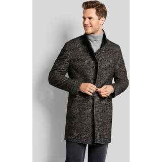 Wollmantel BUGATTI Gr. 48, schwarz Herren Mäntel Business mit Karomuster
