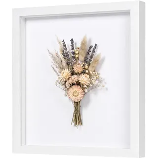 EUGAD 3D Bilderrahmen zum befüllen, 40x40 cm, Weiß, 1.5cm Tiefer | 3D Objektrahmen, Tiefer Rahmen für Wand- & Tischrahmen, Shadow Box für Fotos, Hochzeitsstrauß, DIY Kunstwerke