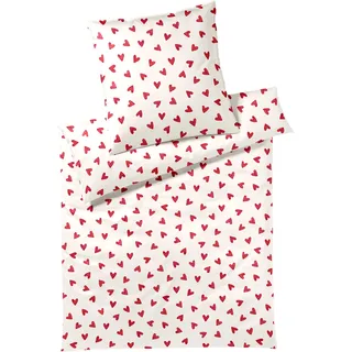 ELEGANTE Cherie Herz Himbeerrot 135 x 200 cm + 80 x 80 cm