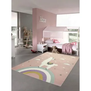 Carpetia Kinderteppich Teppich Kinderzimmer Mädchen Kinderteppich Lama Einhorn rosa, rechteckig, Höhe: 13 mm rosa 200 cm x 290 cm x 13 mm