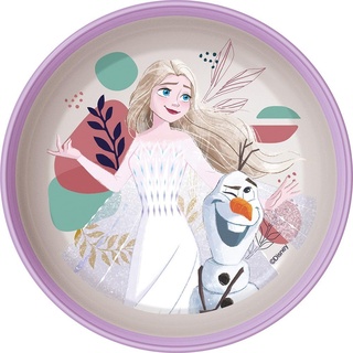 Disney Frozen Elsa und Olaf Kunststoff-Schüssel lila und weiß mit rutschfester Unterseite
