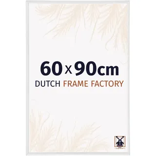 Dutch Frame Factory - Bilderrahmen 60x90 cm Weiß Hochglanz - Kunststoff | Antireflex-Acrylglas aus Kunststoff, Wandmontage, Geeignet für Fotos, Poster und Puzzles, Angers, Made in Holland