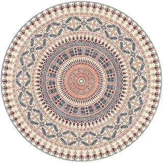 ZOYIEP Teppich Rund Mandala Teppiche, Boho Runde Teppiche, Abwaschbar Baumwollteppich Rund Badteppich für Wohnzimmer Schlafzimmer Dekor (Stil B,60cm)