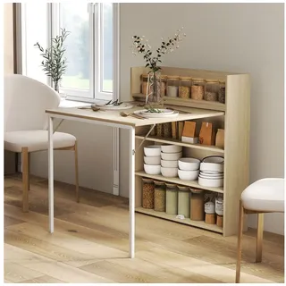 Homcom Esstisch 78,5 x 91 x 93 cm Eiche braun