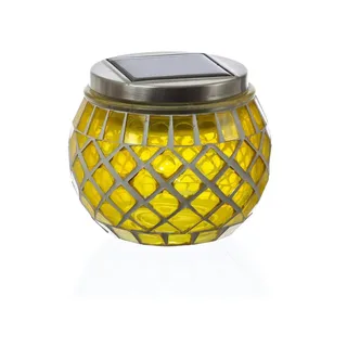 MARELIDA Solarleuchte Glas H: 9cm 1er Set gelb