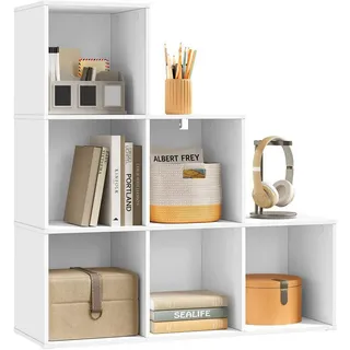Woltu Bücherregal 90,5 x 90,5 x 30 cm Weiß