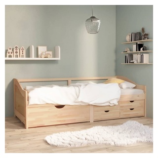 vidaXL Bett Tagesbett 3-Sitzer mit Schubladen Massivholz Kiefer 90x200 cm braun