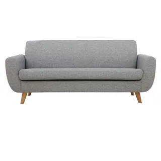 miliboo - Skandinavisches 3-sitzer-sofa In Hellgrau Und Holz Pure