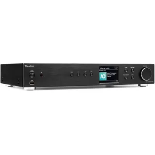 Audizio Adria Internetradio WLAN DAB Tuner Bluetooth Spotify Schwarz | HiFi-Tuner, USB, AUX, RCA Out, Optical, Fernbedienung, für Stereoanlage, Netzwerkplayer, Heimnetzwerk, Radiosender, Drahtlos