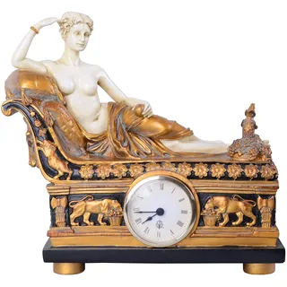 Figürliche Kaminuhr Aphrodite auf Recamiere Empire Stil IS024 Palazzo Exklusiv