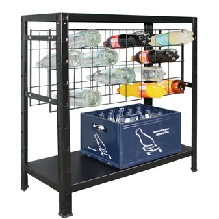 SCHULTE Regalwelt Weinregal für bis zu 32 Flaschen, 90x80x35 cm (HxBxT), schwarz Getränkeregal, Weinflaschenregal, Flaschenregal