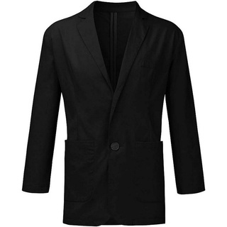 ZWY Anzug Herren-Jersey-Blazer,Sport-Blazer für Hochzeitsfeier und Alltagsreisen schwarz