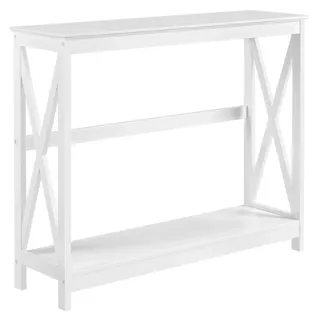Yaheetech Konsolentisch, Flurtisch mit Ablage, Beistelltisch, Sideboard, Wohnzimmer, Flur, 101,5 x 30 x 81 cm, schmal, Holz, im Nordischen-Design, Weiß