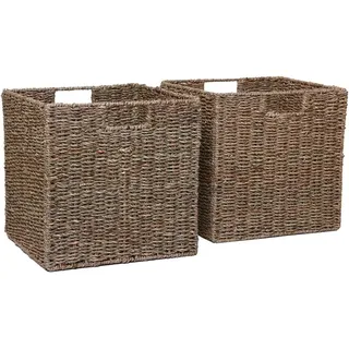 Vivanno Regalkorb Seegras geflochten 33 x 33 x 33 cm beige
