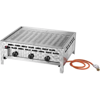 Activa Gasgrill Grill 3-flammig Gastrobräter, 9 -12kW, Grillrost silberfarben