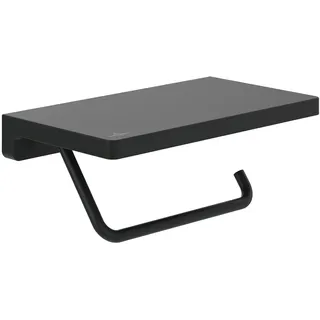 Villeroy & Boch V&B Toilettenpapierhalter Elements Striking 200x110x79mm, mit Ablage, matt black