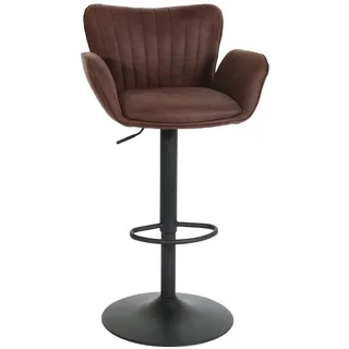 Mendler Barhocker HWC-M67 drehbar höhenverstellbar  Stoff/Textil 60 x 60 x 100 cm Dunkelbraun