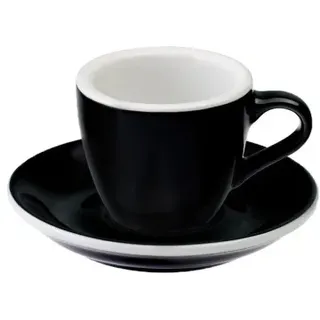 Espressotasse mit Untertasse Loveramics Egg Black, 80 ml
