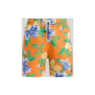 Regular Fit Badehose aus reinem Leinen, Orange, L
