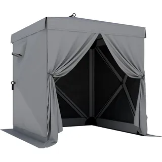 Outsunny Pavillon 1,85 x 1,85 m inkl. 4 Seitenteile Dunkelgrau