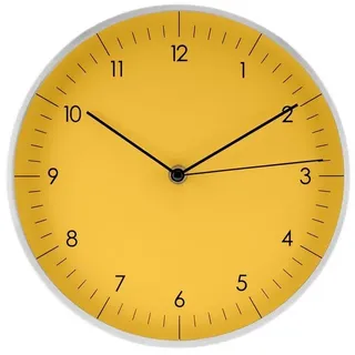 LUUK LIFESTYLE Wanduhr Helsinki (lautlos, ohne Ticken, großes Ziffernblatt, verschied. Größen) gelb