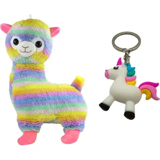 Alpaka Regenbogen Plüsch-Tier 43 cm groß niedliches weiches Kuschel-Tier Lama Rainbow Spielzeug bunt Baby Valentinstag Geburtstag Weihnachten Hoc...