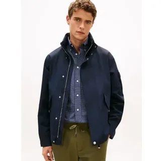 Tommy Hilfiger für Herren. MW0MW42508 Regatta-Jacke mit marineblauem Knittereffekt (L), Lässig, Nylon
