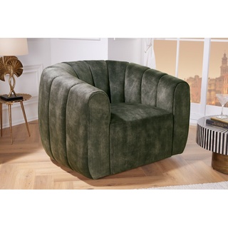 riess-ambiente Loungesessel BABYLON 360° dunkelgrün (Einzelartikel, 1-St), Wohnzimmer · Samt · 360° drehbar · Cocktailsessel · Modern Design grün
