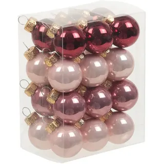 Annastore Weihnachtsbaumkugel Kleine Baumkugeln aus Glas Ø 2 cm/3 cm - Christbaumkugeln, Baumschmuck, Christbaumschmuck rosa Ø 2.5 cm