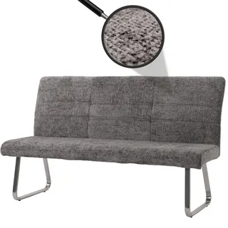 Mendler Sitzbank HWC-G55 Chenille Dunkelgrau 180 x 40 x 48 cm
