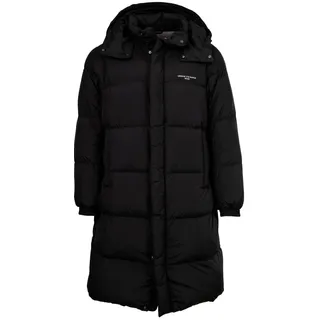 AX ARMANI EXCHANGE Herren Daunenmantel - Steppmantel, Reißverschluss, Kapuze, Logo Aufdruck Schwarz S