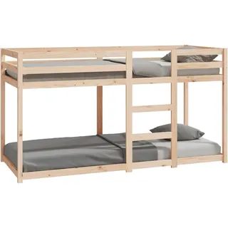 vidaXL Etagenbett, Stockbett für begrenzte Platzverhältnisse, Hochbett mit Leitplanken, Bett Bettgestell Bettrahmen, 80x200cm Massivholz Kiefer