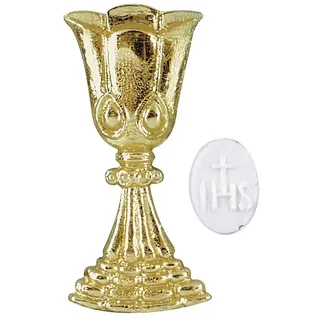 RAYHER HOBBY Rayher 3120006 Wachsmotiv: Kelch + Hostie, 6 cm, SB-Btl. 1 Stück, gold