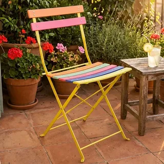 Gartenstuhl Klappstuhl Möbel Außenbereich klappbar bunt Balkonstuhl H 77,5 cm