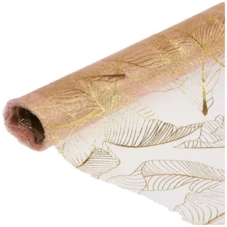 Florists Products Tischläufer Tischläufer Herbst Tischband Deko Blatt Orange Gold 48x450cm