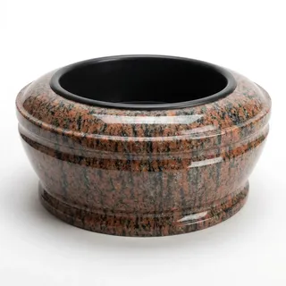 designgrab Grabschale Granit Gneis Halmstad, hochglanzpoliert, Ø 40 cm (H 18 cm), witterungs- und Winterfest, mit Ablaufloch, inkl. herausnehmbarem Einsatz Ø 27 cm, Handarbeit, Made in EU