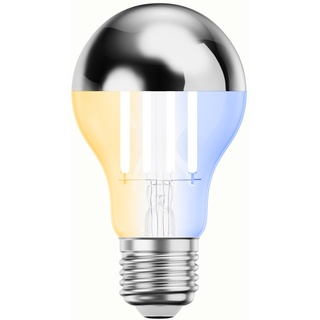 ledscom.de E27 LED Leuchtmittel, A60, warmweiß - kaltweiß (2700 - 7000 K), 4,8 W, 486lm, Smart Home, WLAN, Alexa, Kopfspiegel (silber)
