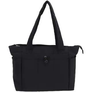 Restokki Damen-Tragetasche, leichte Laptoptasche aus Oxford-Stoff, gepolsterte Handtasche mit Reißverschluss, mehrere Taschen für Reisen, Arbeit, Strand, Fitnessstudio (Schwarz)