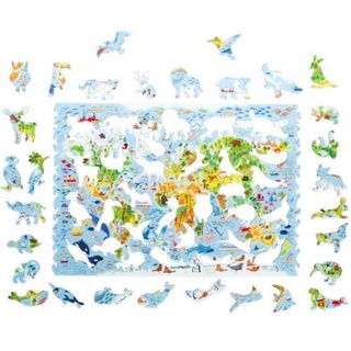 Kids World Map (100 Teile) - Holzpuzzle - Bausatz - Unidragon