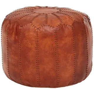 KADIMA DESIGN Sitzhocker Echtleder 52 x 40 x 52 cm Braun