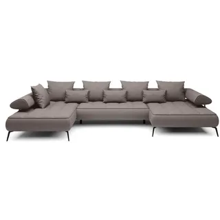 Wohnlandschaft Seledo Stoff Grau Taupe