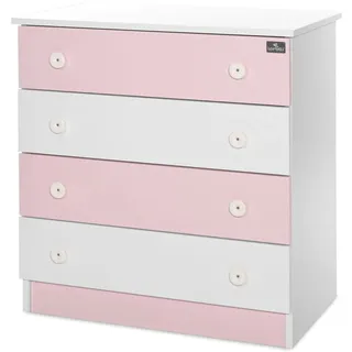 Lorelli Kommode Dresser 81 x 50 x 86 cm, 4 große Schubladen, schnelle Montage pink