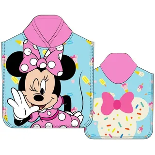 Poncho Toalla de Microfibra Baño Kinder Minnie Mouse Azul und Rosa 55x110