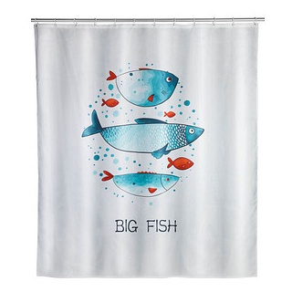 WENKO Duschvorhang Big Fish Motiv 180,0 x 200,0 cm