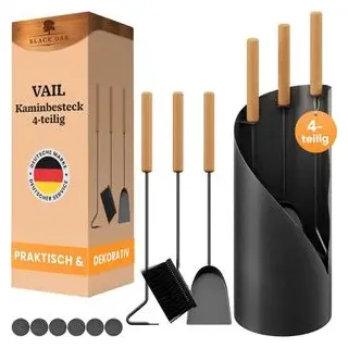 Black Oak Kaminbesteck VAIL 4-teilig Metall schwarz