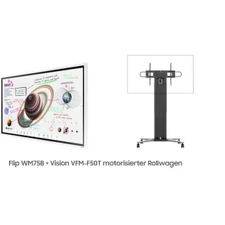 Samsung Flip Pro WM75B Bundle - 75 Zoll digitales Flipchart + Vision VFM-F50T mo...