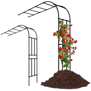 AJTXCSFOQL Rankgitter Rosenbogen Verzinkt, 60-300 cm Rosenspalier Halbbogen, Rankhilfe Wandrosenbogen, Pflanzgitter für Rosen, freistehende Gartendeko(220cm Wide x 240cm High)
