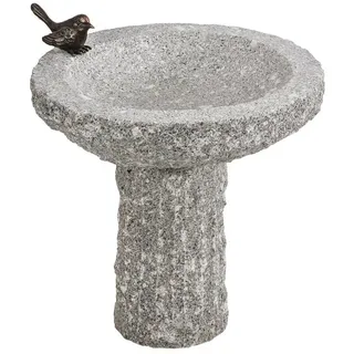 Dehner Granit-Vogeltränke, ca. Ø35/H40 cm, Hellgrau