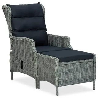 vidaXL Verstellbarer Gartensessel 67 x 94 x 38 cm hellgrau